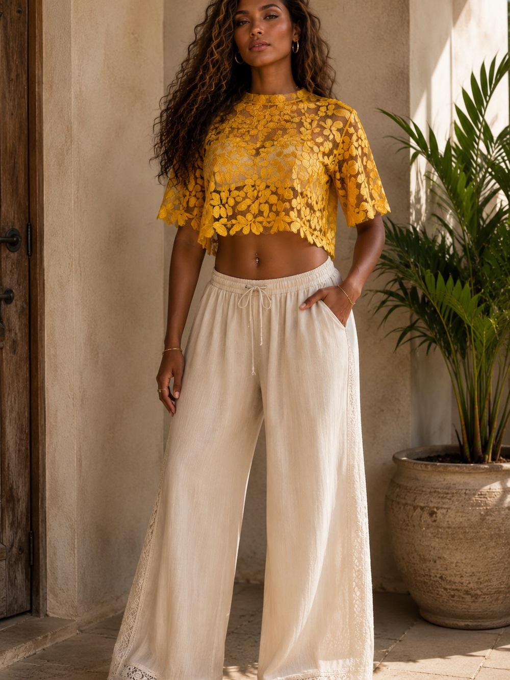 CQ by CQ Embroidered Lace Top | Size M